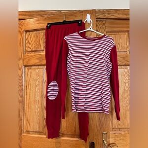Burt’s Bees Baby - Red and White Striped Pajama Set